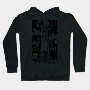 The Tower Tarot in black Hoodie